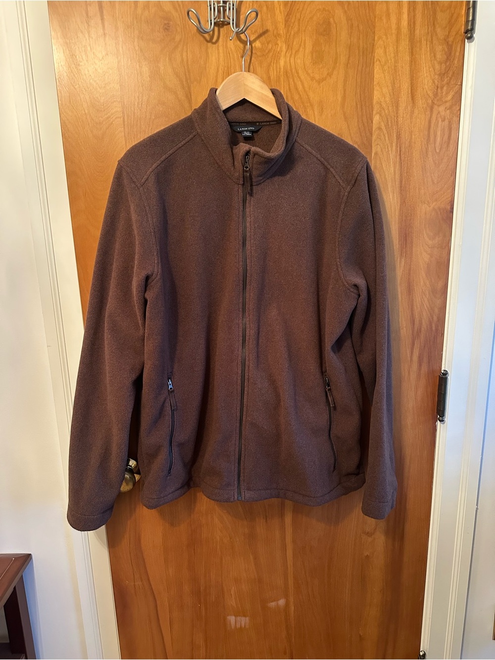 Men’s Large Tall L.L. Bean Brown Full-Zip Lightweight Fleece Jacket